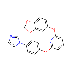 c1cc(Oc2ccc(-n3ccnc3)cc2)nc(Oc2ccc3c(c2)OCO3)c1 ZINC000000603055