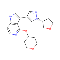 c1cc2[nH]cc(-c3cnn([C@@H]4CCOC4)c3)c2c(OC2CCOCC2)n1 ZINC000146789924