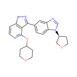 c1cc2[nH]nc(-c3ccc4c(c3)ncn4[C@H]3CCOC3)c2c(OC2CCOCC2)n1 ZINC000146790984