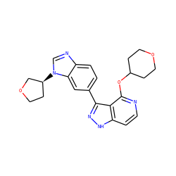 c1cc2[nH]nc(-c3ccc4ncn([C@H]5CCOC5)c4c3)c2c(OC2CCOCC2)n1 ZINC000114771549