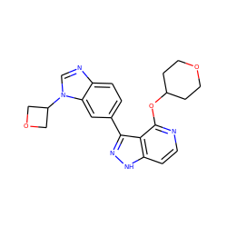 c1cc2[nH]nc(-c3ccc4ncn(C5COC5)c4c3)c2c(OC2CCOCC2)n1 ZINC000114771585