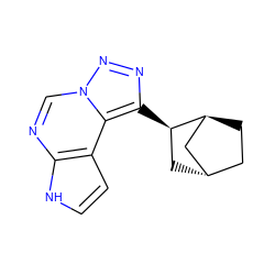 c1cc2c(ncn3nnc([C@@H]4C[C@H]5CC[C@H]4C5)c23)[nH]1 ZINC001772640088