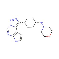 c1cc2c(ncn3nnc([C@H]4CC[C@@H](NN5CCOCC5)CC4)c23)[nH]1 ZINC001772583147