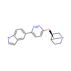 c1cc2cc(-c3ccc(O[C@H]4CN5CCC4CC5)nn3)ccc2[nH]1 ZINC000038304971