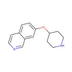 c1cc2ccc(OC3CCNCC3)cc2cn1 ZINC000040833578