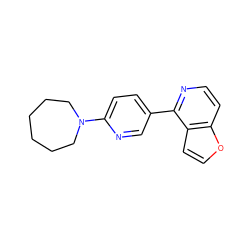 c1cc2occc2c(-c2ccc(N3CCCCCC3)nc2)n1 ZINC000045285671