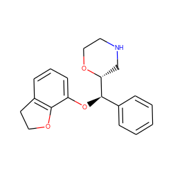 c1ccc([C@@H](Oc2cccc3c2OCC3)[C@H]2CNCCO2)cc1 ZINC000029050282