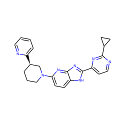 c1ccc([C@@H]2CCCN(c3ccc4[nH]c(-c5ccnc(C6CC6)n5)nc4n3)C2)nc1 ZINC000221057223