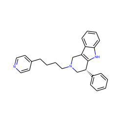 c1ccc([C@@H]2CN(CCCCc3ccncc3)Cc3c2[nH]c2ccccc32)cc1 ZINC000029488174