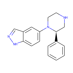 c1ccc([C@@H]2CNCCN2c2ccc3[nH]ncc3c2)cc1 ZINC000053243634