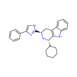 c1ccc(-c2c[nH]c([C@H]3Cc4c([nH]c5ccccc45)[C@H](C4CCCCC4)N3)n2)cc1 ZINC000013863915