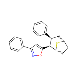 c1ccc(-c2cc([C@H]3[C@@H](c4ccccc4)C[C@@H]4CC[C@H]3S4)on2)cc1 ZINC000169305738