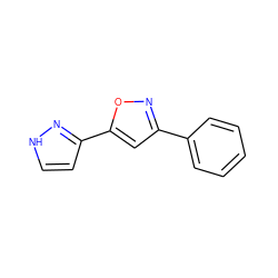 c1ccc(-c2cc(-c3cc[nH]n3)on2)cc1 ZINC000016052596