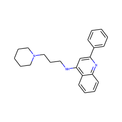 c1ccc(-c2cc(NCCCN3CCCCC3)c3ccccc3n2)cc1 ZINC000208042893