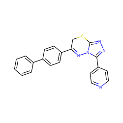 c1ccc(-c2ccc(C3=Nn4c(nnc4-c4ccncc4)SC3)cc2)cc1 ZINC000001033686