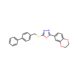 c1ccc(-c2ccc(CSc3nnc(-c4ccc5c(c4)OCCO5)o3)cc2)cc1 ZINC000096271061