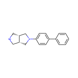 c1ccc(-c2ccc(N3C[C@@H]4CNC[C@@H]4C3)cc2)cc1 ZINC000040973533