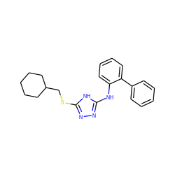 c1ccc(-c2ccccc2Nc2nnc(SCC3CCCCC3)[nH]2)cc1 ZINC000001550757