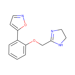 c1ccc(-c2ccno2)c(OCC2=NCCN2)c1 ZINC000013860598