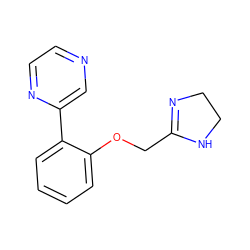 c1ccc(-c2cnccn2)c(OCC2=NCCN2)c1 ZINC000013437816