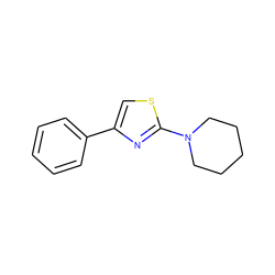 c1ccc(-c2csc(N3CCCCC3)n2)cc1 ZINC000000448940