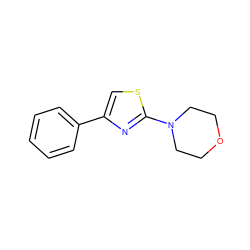 c1ccc(-c2csc(N3CCOCC3)n2)cc1 ZINC000000137087