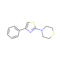 c1ccc(-c2csc(N3CCSCC3)n2)cc1 ZINC000001405948