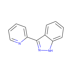 c1ccc(-c2n[nH]c3ccccc23)nc1 ZINC000076189977