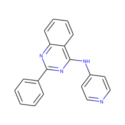 c1ccc(-c2nc(Nc3ccncc3)c3ccccc3n2)cc1 ZINC000013633702