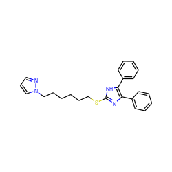 c1ccc(-c2nc(SCCCCCCn3cccn3)[nH]c2-c2ccccc2)cc1 ZINC000027216676