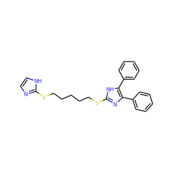 c1ccc(-c2nc(SCCCCCSc3ncc[nH]3)[nH]c2-c2ccccc2)cc1 ZINC000027211441