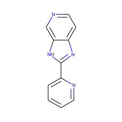 c1ccc(-c2nc3ccncc3[nH]2)nc1 ZINC000101036093