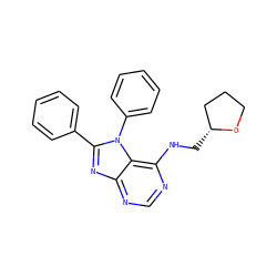 c1ccc(-c2nc3ncnc(NC[C@@H]4CCCO4)c3n2-c2ccccc2)cc1 ZINC000084740324