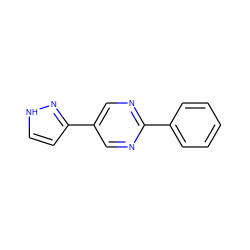 c1ccc(-c2ncc(-c3cc[nH]n3)cn2)cc1 ZINC000118627840