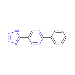 c1ccc(-c2ncc(-c3nnn[nH]3)cn2)cc1 ZINC000095250170