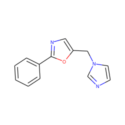 c1ccc(-c2ncc(Cn3ccnc3)o2)cc1 ZINC001657595919