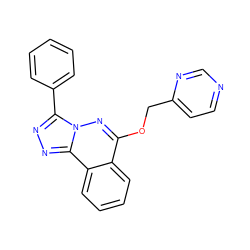 c1ccc(-c2nnc3c4ccccc4c(OCc4ccncn4)nn23)cc1 ZINC000013559990