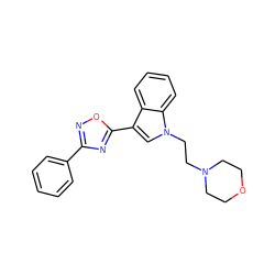 c1ccc(-c2noc(-c3cn(CCN4CCOCC4)c4ccccc34)n2)cc1 ZINC000034338744