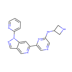 c1ccc(-n2ncc3cnc(-c4cncc(NC5CNC5)n4)cc32)nc1 ZINC000211027410