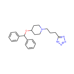 c1ccc(C(OC2CCN(CCCc3nnn[nH]3)CC2)c2ccccc2)cc1 ZINC000003810035