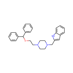 c1ccc(C(OCCN2CCN(Cc3cc4ccccc4[nH]3)CC2)c2ccccc2)cc1 ZINC000022938630