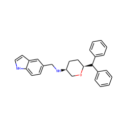 c1ccc(C(c2ccccc2)[C@@H]2CC[C@H](NCc3ccc4[nH]ccc4c3)CO2)cc1 ZINC000035951051