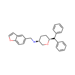 c1ccc(C(c2ccccc2)[C@@H]2CC[C@H](NCc3ccc4occc4c3)CO2)cc1 ZINC000299858849