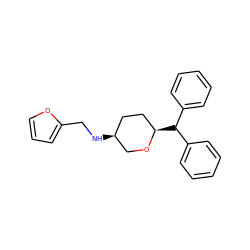 c1ccc(C(c2ccccc2)[C@@H]2CC[C@H](NCc3ccco3)CO2)cc1 ZINC000071316487