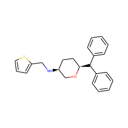 c1ccc(C(c2ccccc2)[C@@H]2CC[C@H](NCc3cccs3)CO2)cc1 ZINC000071319080