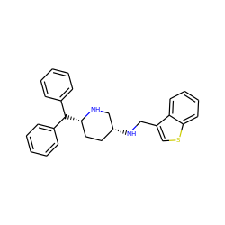 c1ccc(C(c2ccccc2)[C@H]2CC[C@@H](NCc3csc4ccccc34)CN2)cc1 ZINC000022930175