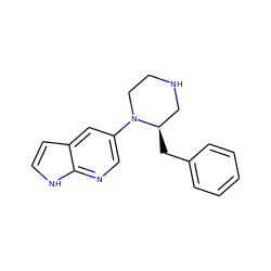 c1ccc(C[C@@H]2CNCCN2c2cnc3[nH]ccc3c2)cc1 ZINC000053295146