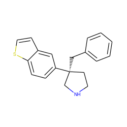 c1ccc(C[C@]2(c3ccc4sccc4c3)CCNC2)cc1 ZINC000040423908