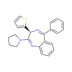 c1ccc(C2=N[C@H](c3cccs3)C(N3CCCC3)=Nc3ccccc32)cc1 ZINC000053175234