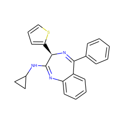 c1ccc(C2=N[C@H](c3cccs3)C(NC3CC3)=Nc3ccccc32)cc1 ZINC000035876576